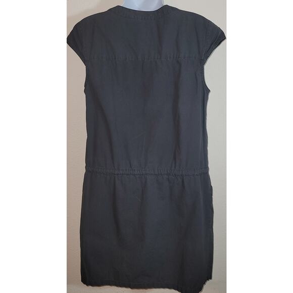 J. Crew Charcoal Mini A-Line Dress Small Front Pockets Cap Short Sleeves - Picture 3 of 6